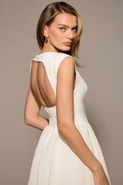 Evangeline Backless Pleated Midi Dress