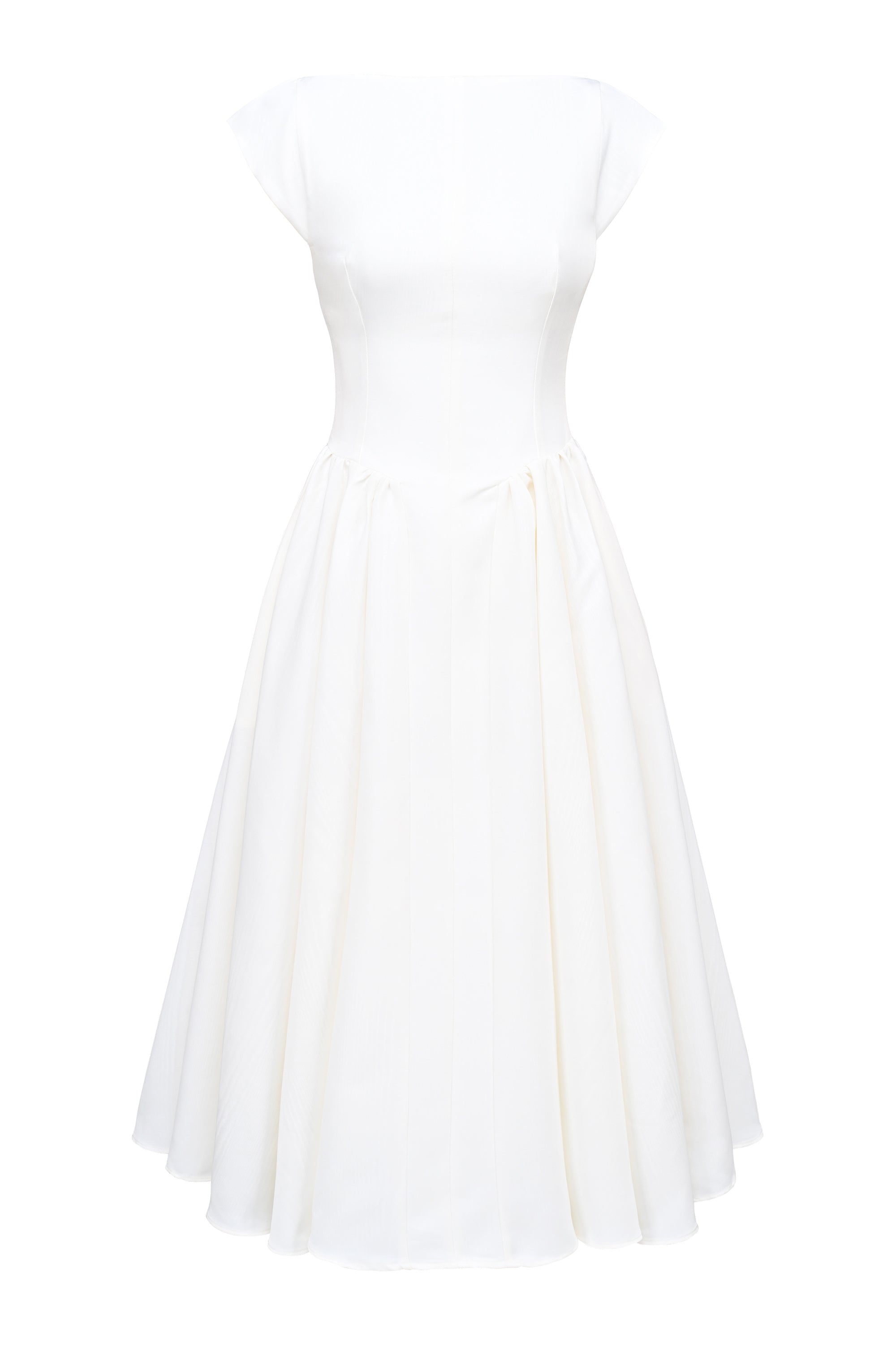 Evangeline Backless Pleated Midi Dress