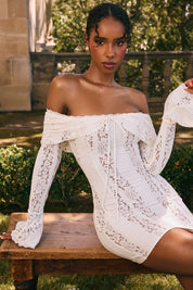 Sonya Off Shoulder Lace Mini Dress