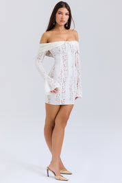 Sonya Off Shoulder Lace Mini Dress