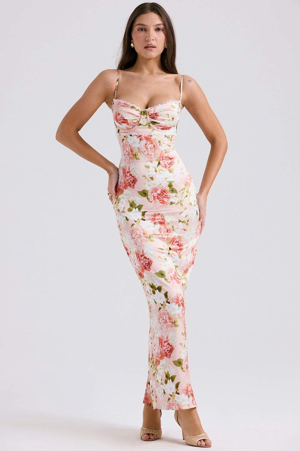 Agness Floral Maxi Bodycon Dress