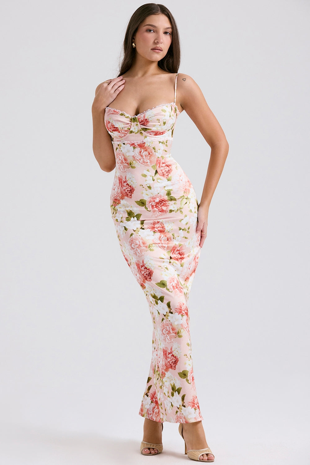 Agness Floral Maxi Bodycon Dress