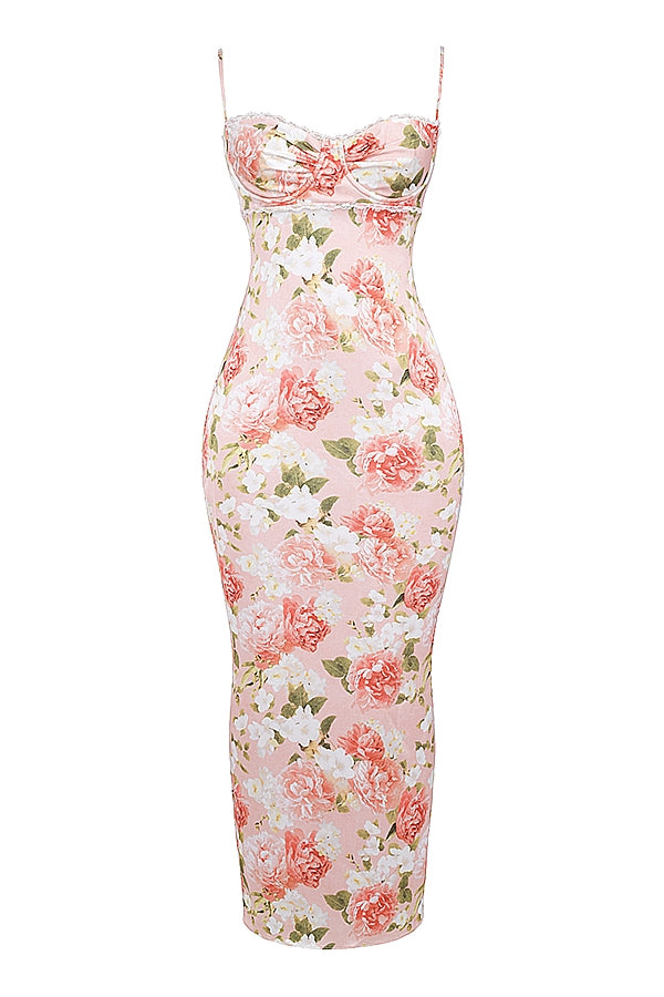 Agness Floral Maxi Bodycon Dress