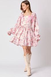 Vivienne Floral Mini Dress with Bows