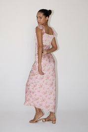 Fiorella Satin Floral Slip Maxi Dress