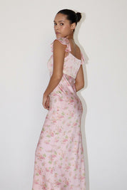 Fiorella Satin Floral Slip Maxi Dress