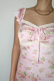 Fiorella Satin Floral Slip Maxi Dress