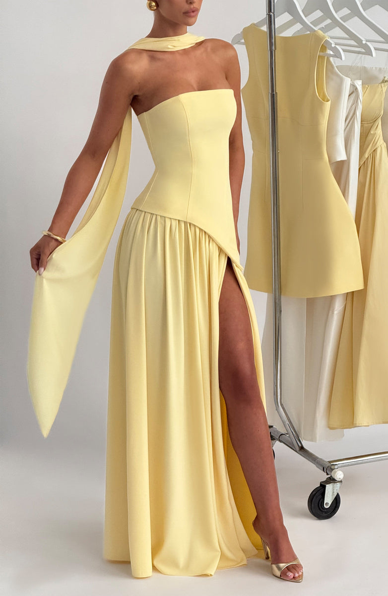 Calantha Slit Tulle Gown
