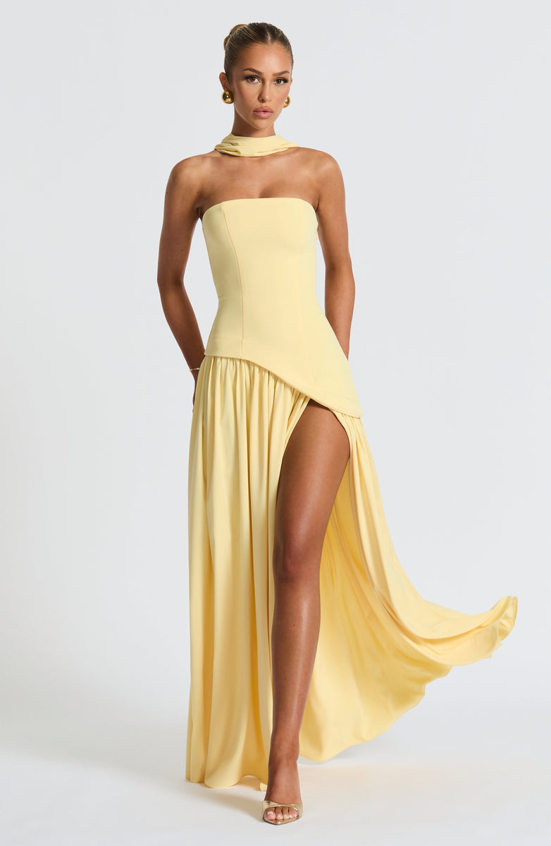 Calantha Slit Tulle Gown