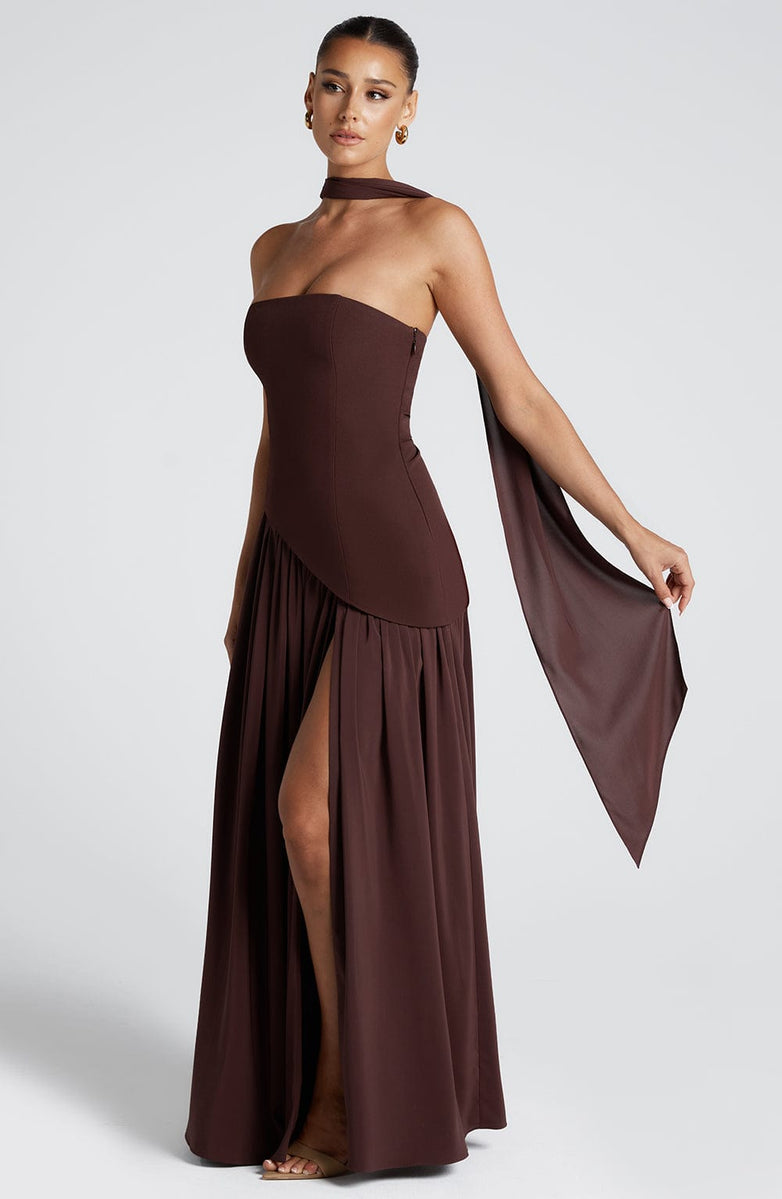 Calantha Slit Tulle Gown