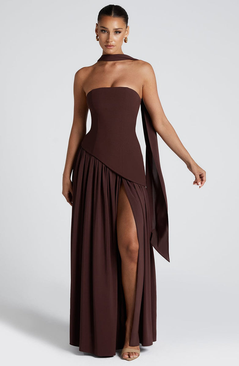 Calantha Slit Tulle Gown