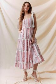 Celestine Floral Patchwork Midi Dress