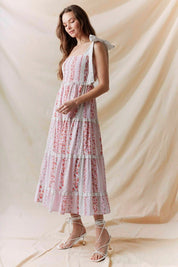 Celestine Floral Patchwork Midi Dress