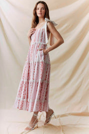 Celestine Floral Patchwork Midi Dress