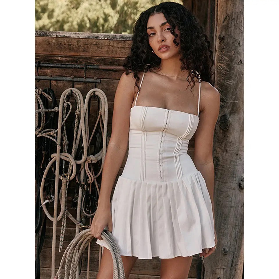 Aviana Pleated Mini Dress