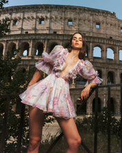 Liana Rosette Corset Mini Dress