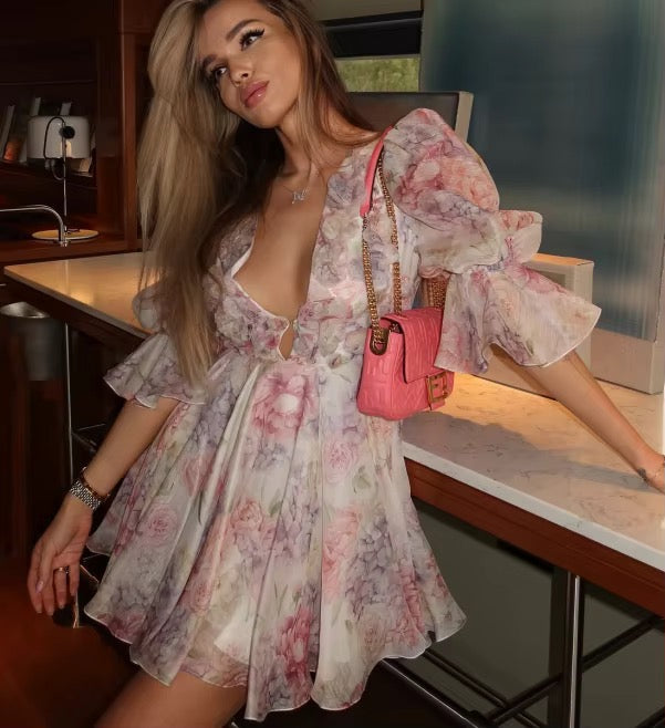 Liana Rosette Corset Mini Dress