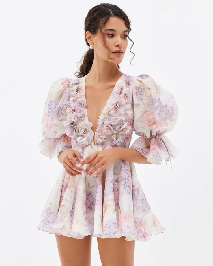 Liana Rosette Corset Mini Dress