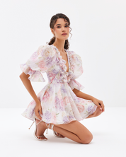 Liana Rosette Corset Mini Dress