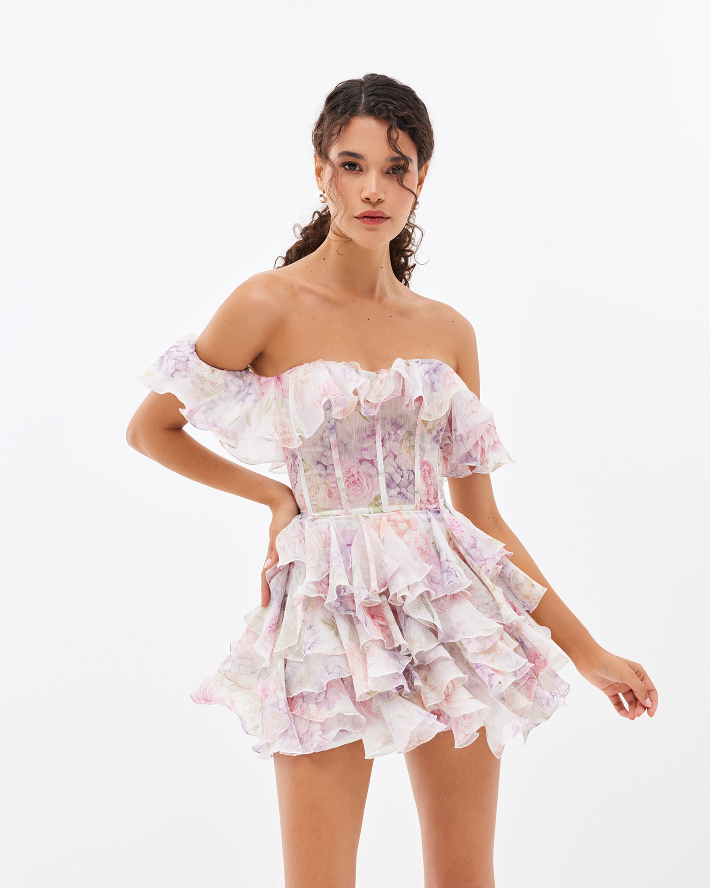 Liana Rosette Corset Mini Dress