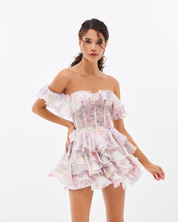 Liana Rosette Corset Mini Dress