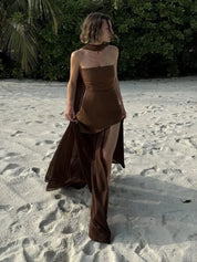 Lea Chiffon Asymmetrical Maxi Dress