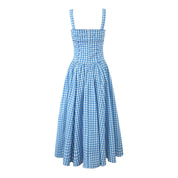 Charming Gingham Midi Dress with Pockets