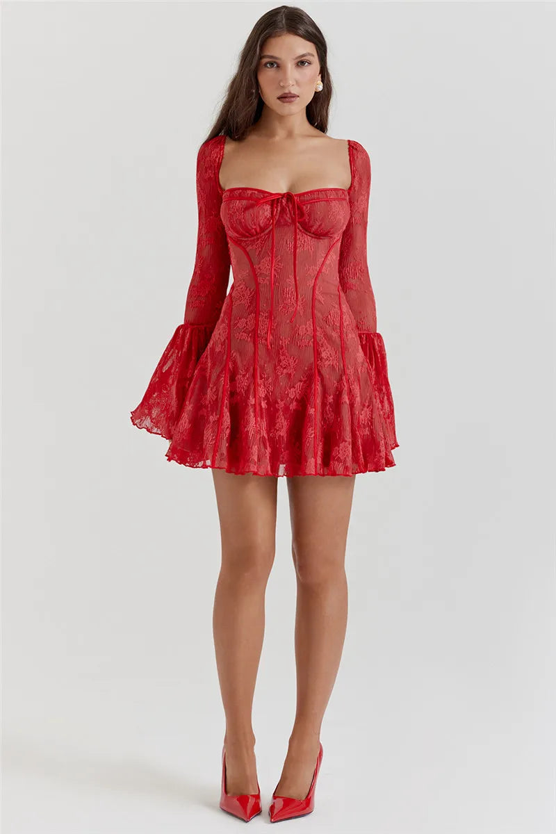 Anissa Vintage Lace Mini Dress