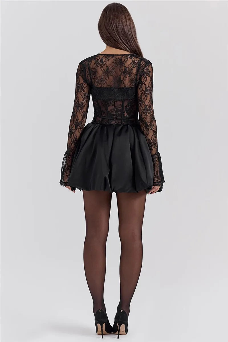 Emilia Two-Piece Lace Mini Dress with Bolero