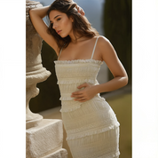 Sabrina Vintage Ruched Maxi Bodycon Dress