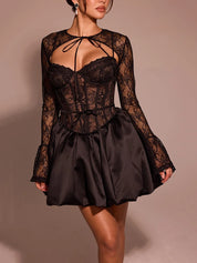 Emilia Two-Piece Lace Mini Dress with Bolero