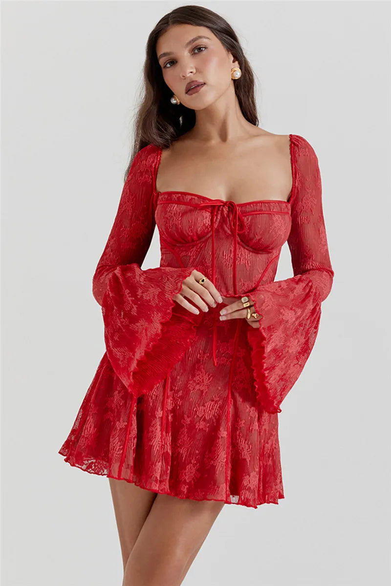 Anissa Vintage Lace Mini Dress