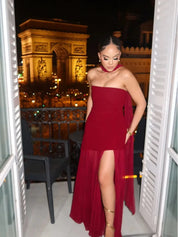 Lea Chiffon Asymmetrical Maxi Dress