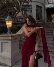 Lea Chiffon Asymmetrical Maxi Dress