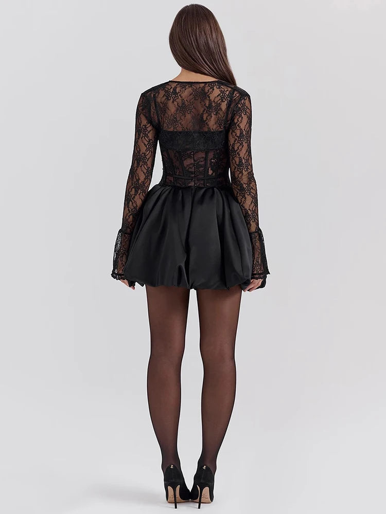 Emilia Two-Piece Lace Mini Dress with Bolero