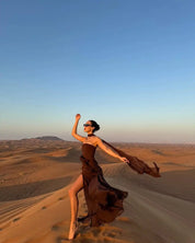 Lea Chiffon Asymmetrical Maxi Dress