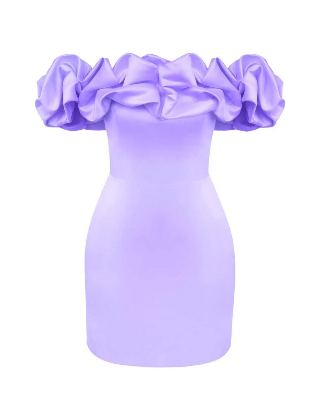 Whispers of Elegance Satin Mini Dress with Ruffles