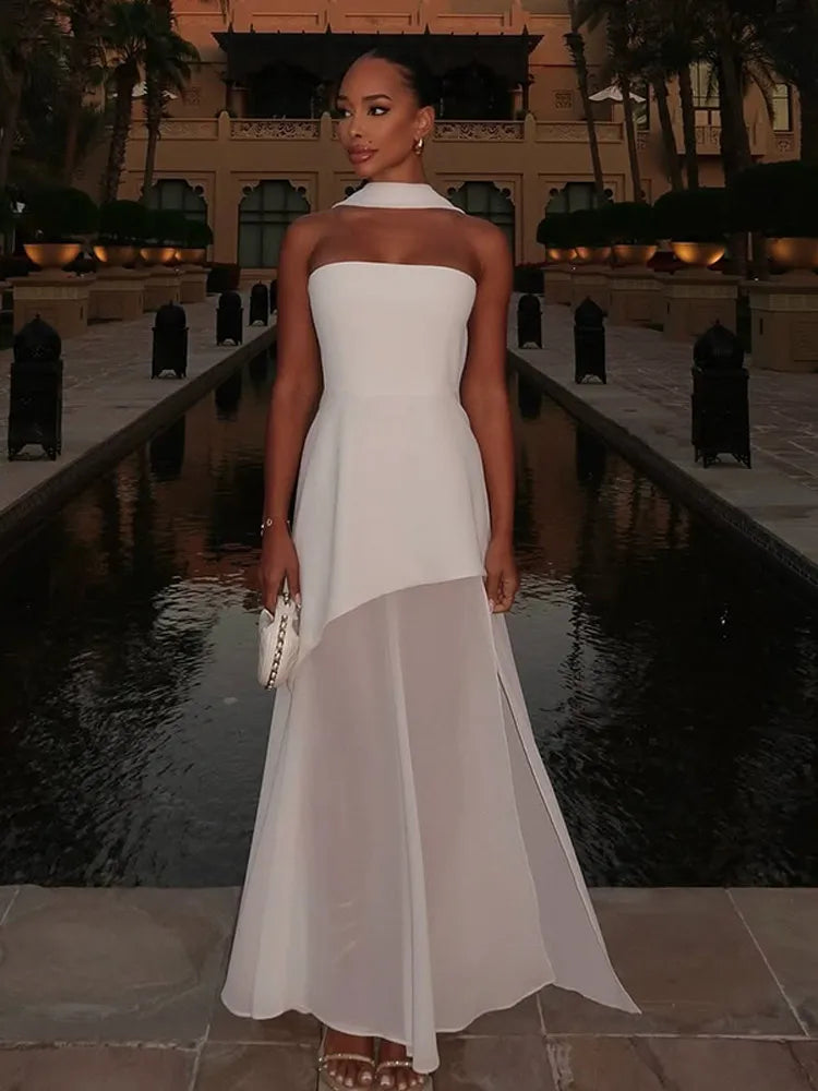 Lea Chiffon Asymmetrical Maxi Dress