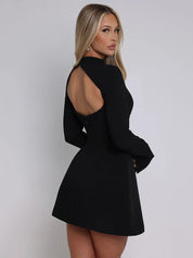 Emilia Structured Black Mini Dress