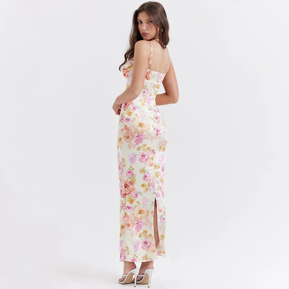 Agness Floral Maxi Bodycon Dress