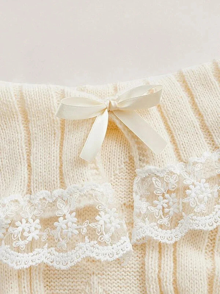 Ribboned Elegance Off-Shoulder Sweater