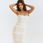 Sabrina Vintage Ruched Maxi Bodycon Dress