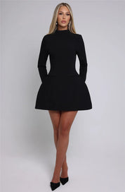 Emilia Structured Black Mini Dress