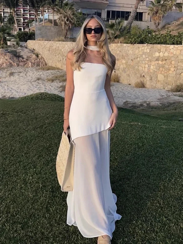 Lea Chiffon Asymmetrical Maxi Dress