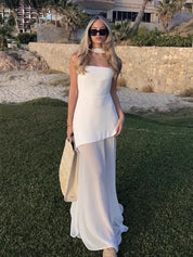 Lea Chiffon Asymmetrical Maxi Dress