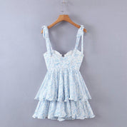 Blooming Jasmine Ruffle Chiffon Mini Dress