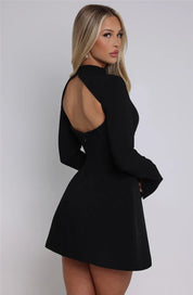 Emilia Structured Black Mini Dress