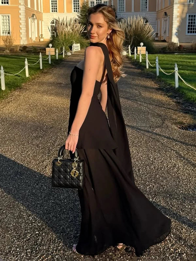Calantha Slit Tulle Gown